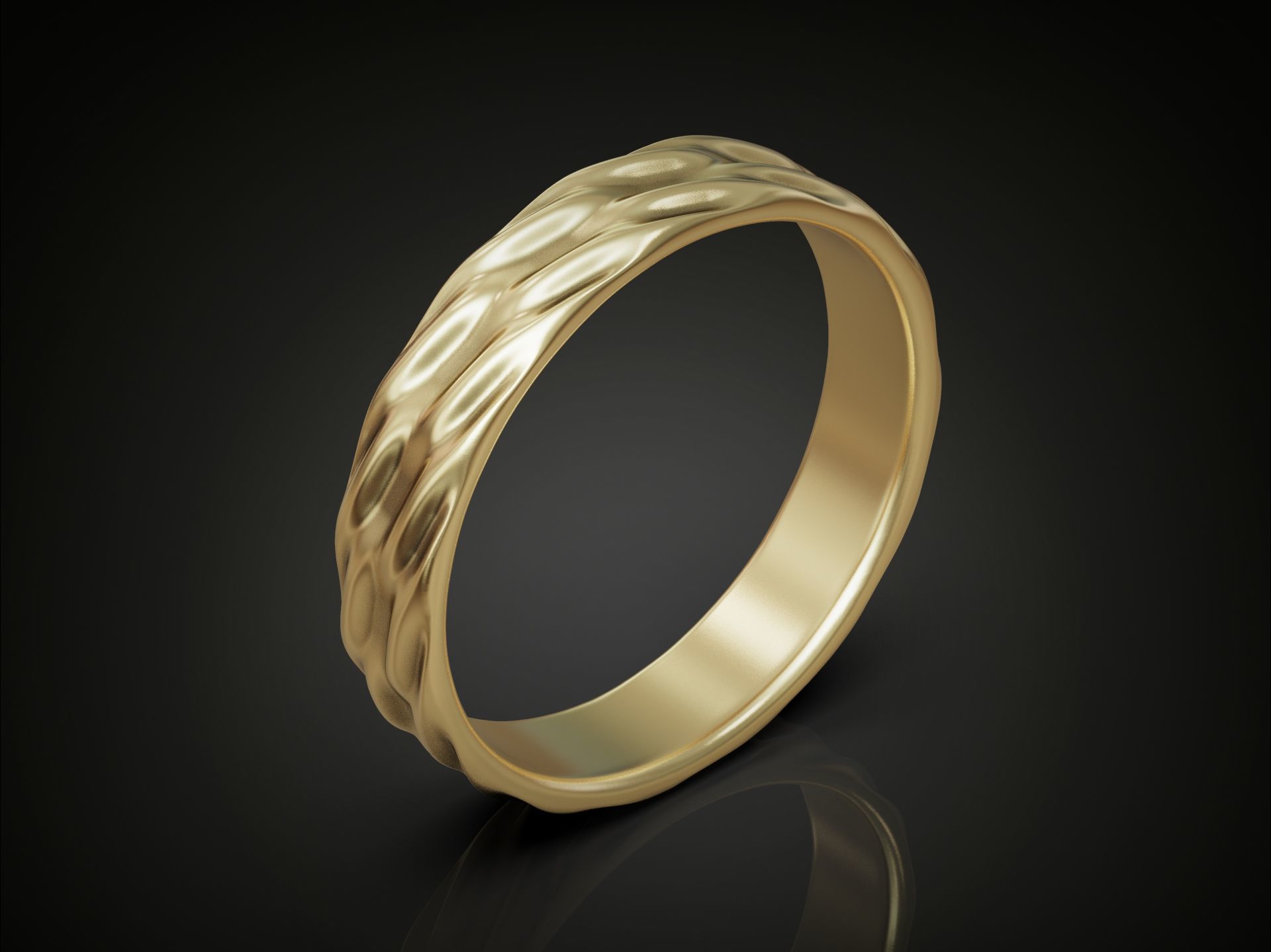 Wavy wedding band ring minimalist 3D print model_3