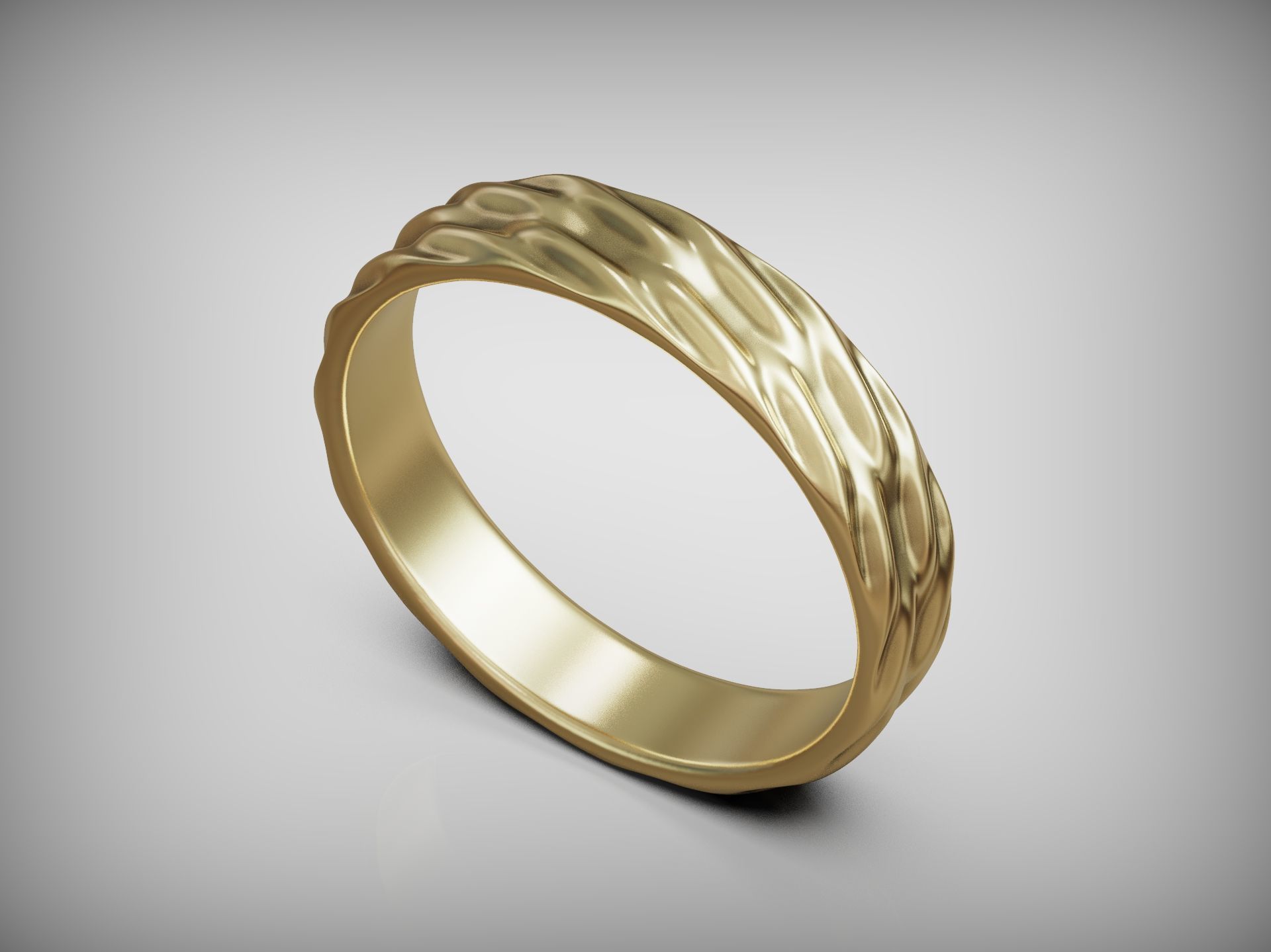 Wavy wedding band ring minimalist 3D print model_8