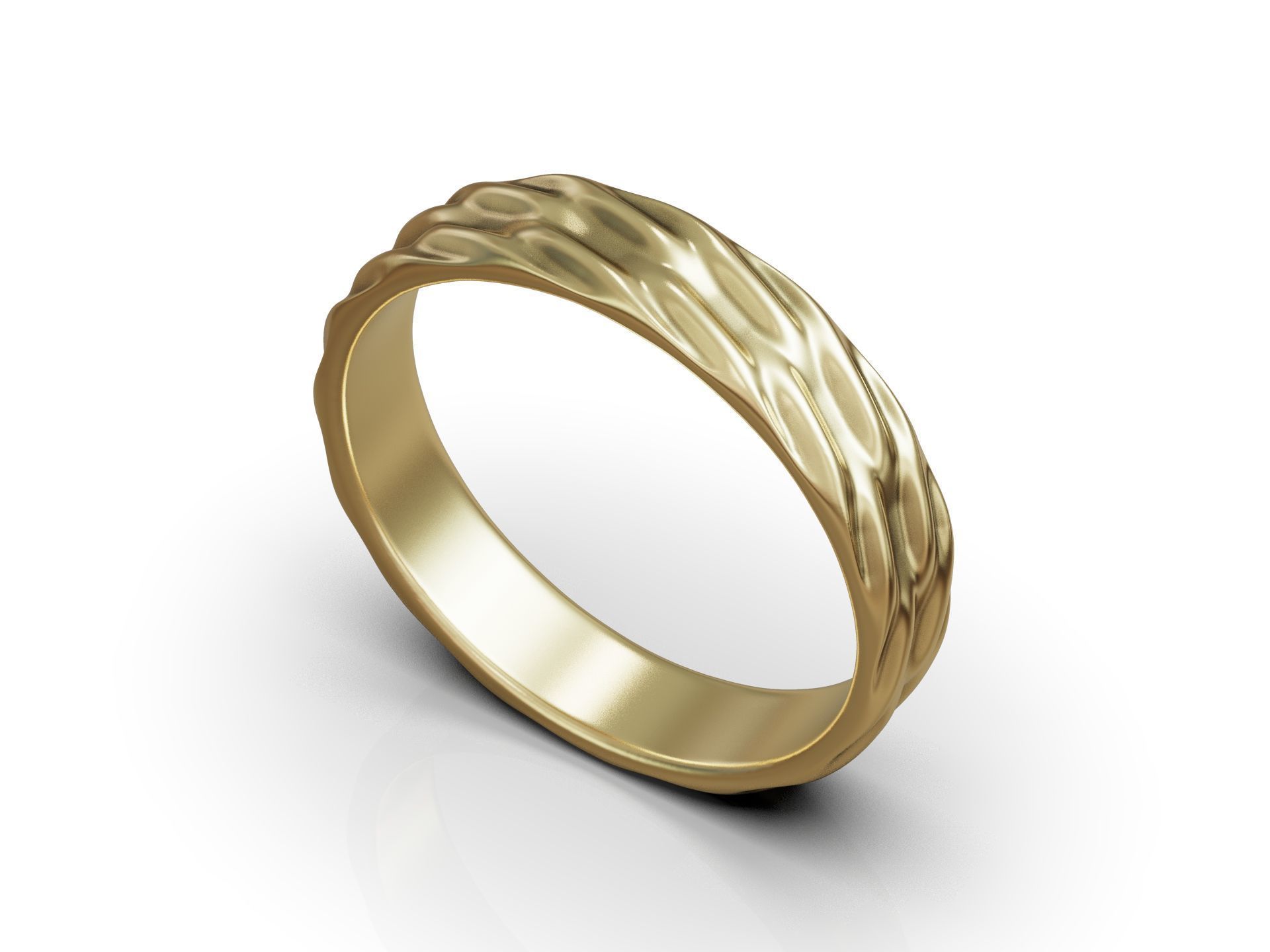 Wavy wedding band ring minimalist 3D print model_14