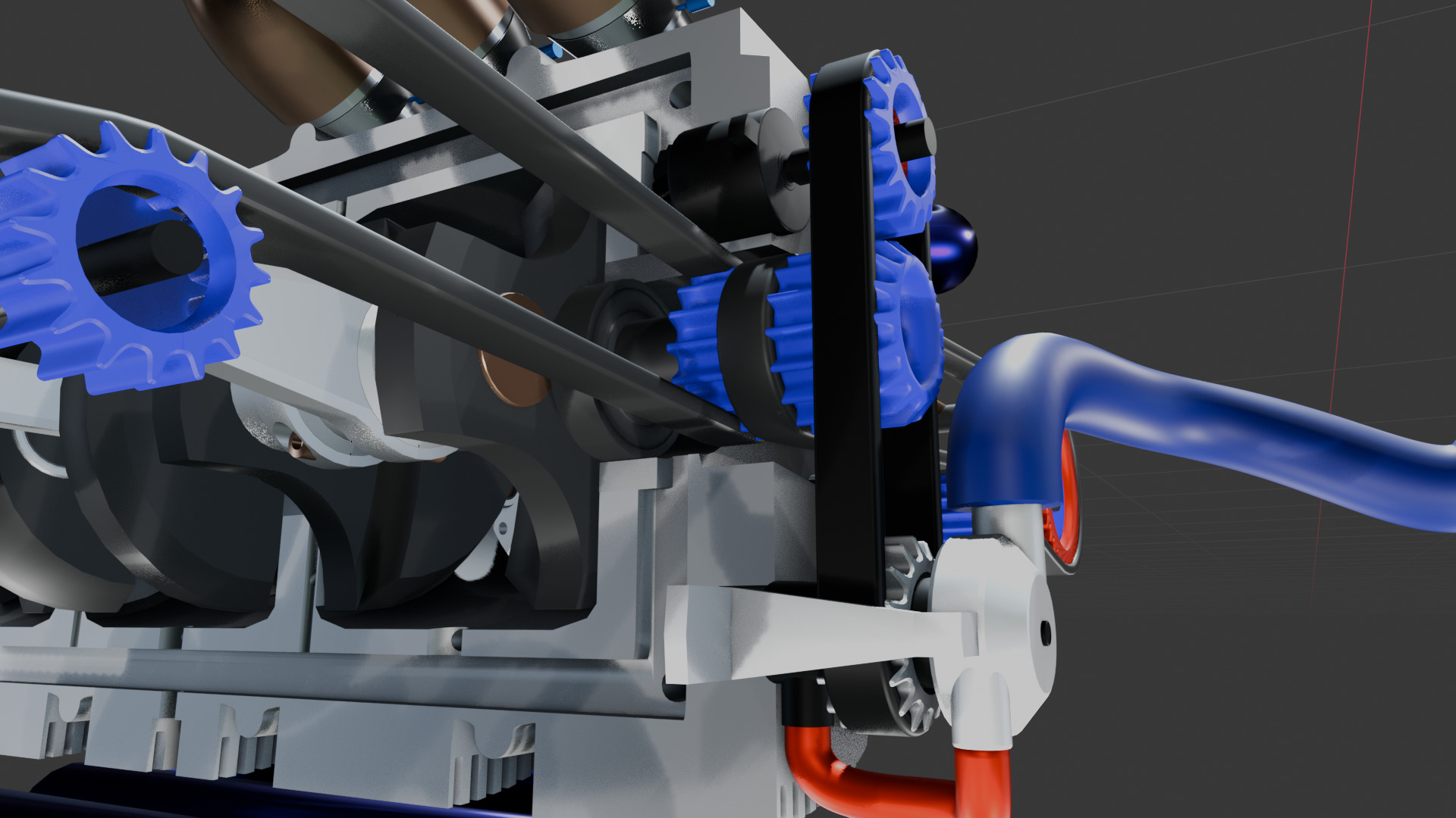 Artsy Stylized Model of Flat-6 Engine 3D model_2