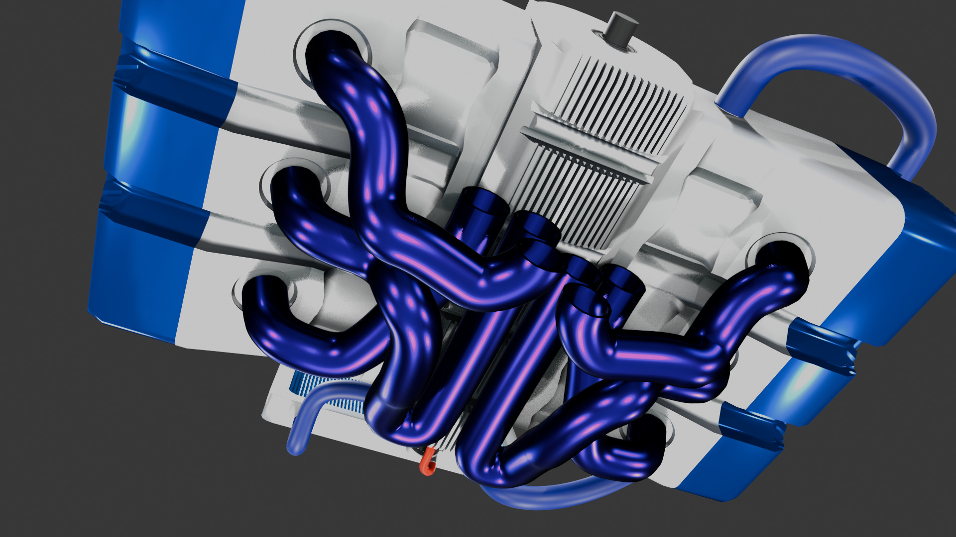 Artsy Stylized Model of Flat-6 Engine 3D model_3