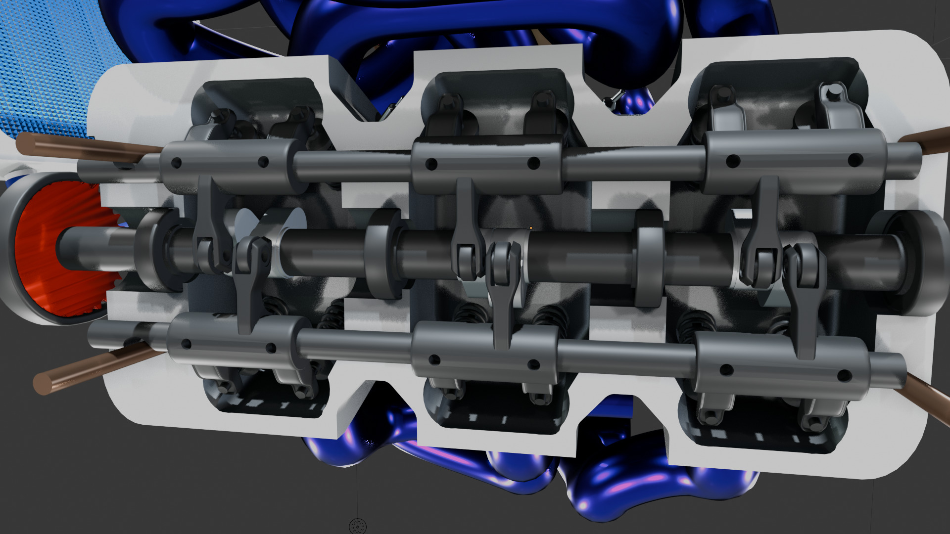 Artsy Stylized Model of Flat-6 Engine 3D model_5