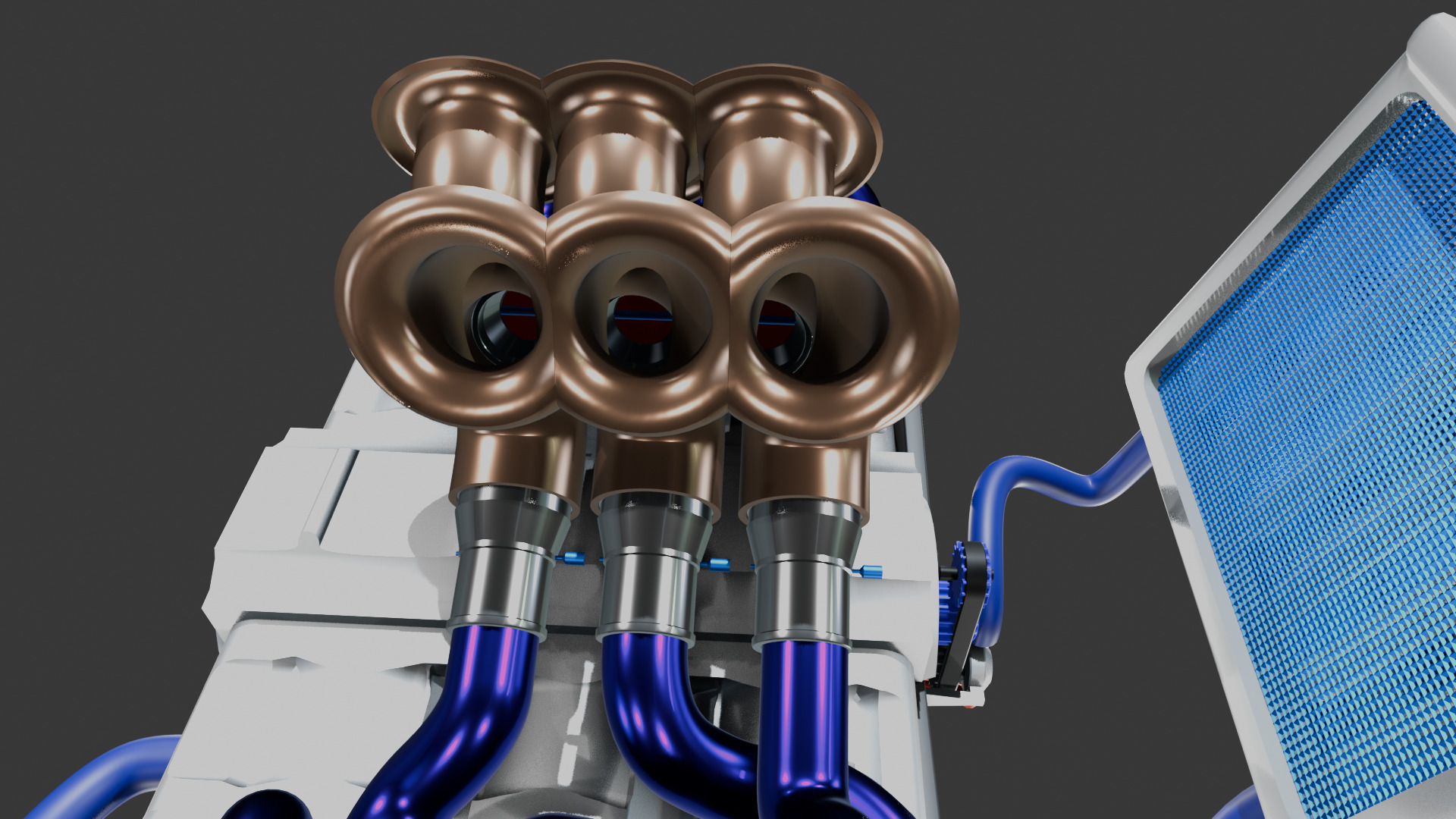 Artsy Stylized Model of Flat-6 Engine 3D model_1