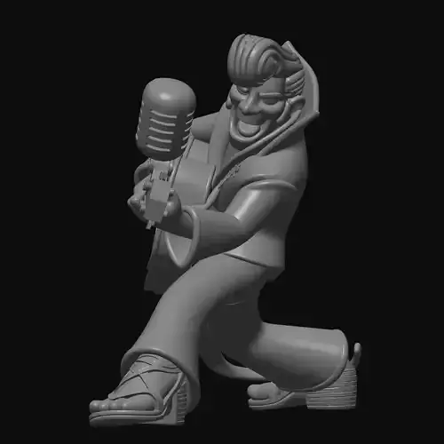 cartoon Elvis Presley figure 3D print model
