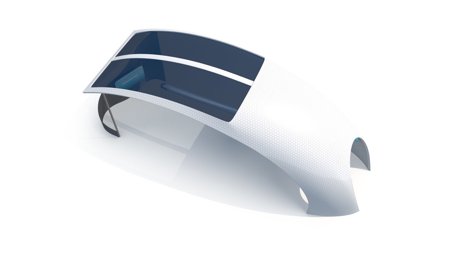 Futuristic Bus Stop Low-poly 3D model_2