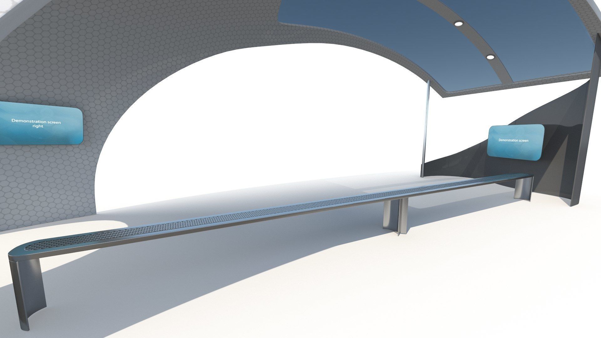 Futuristic Bus Stop Low-poly 3D model_5