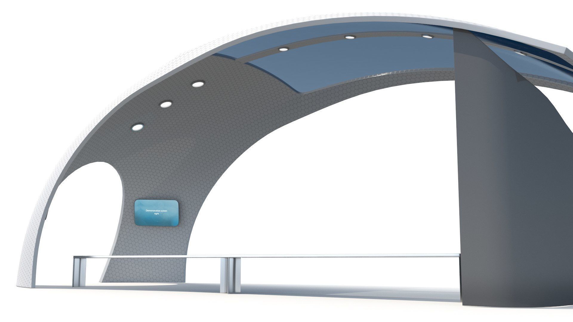 Futuristic Bus Stop Low-poly 3D model_3