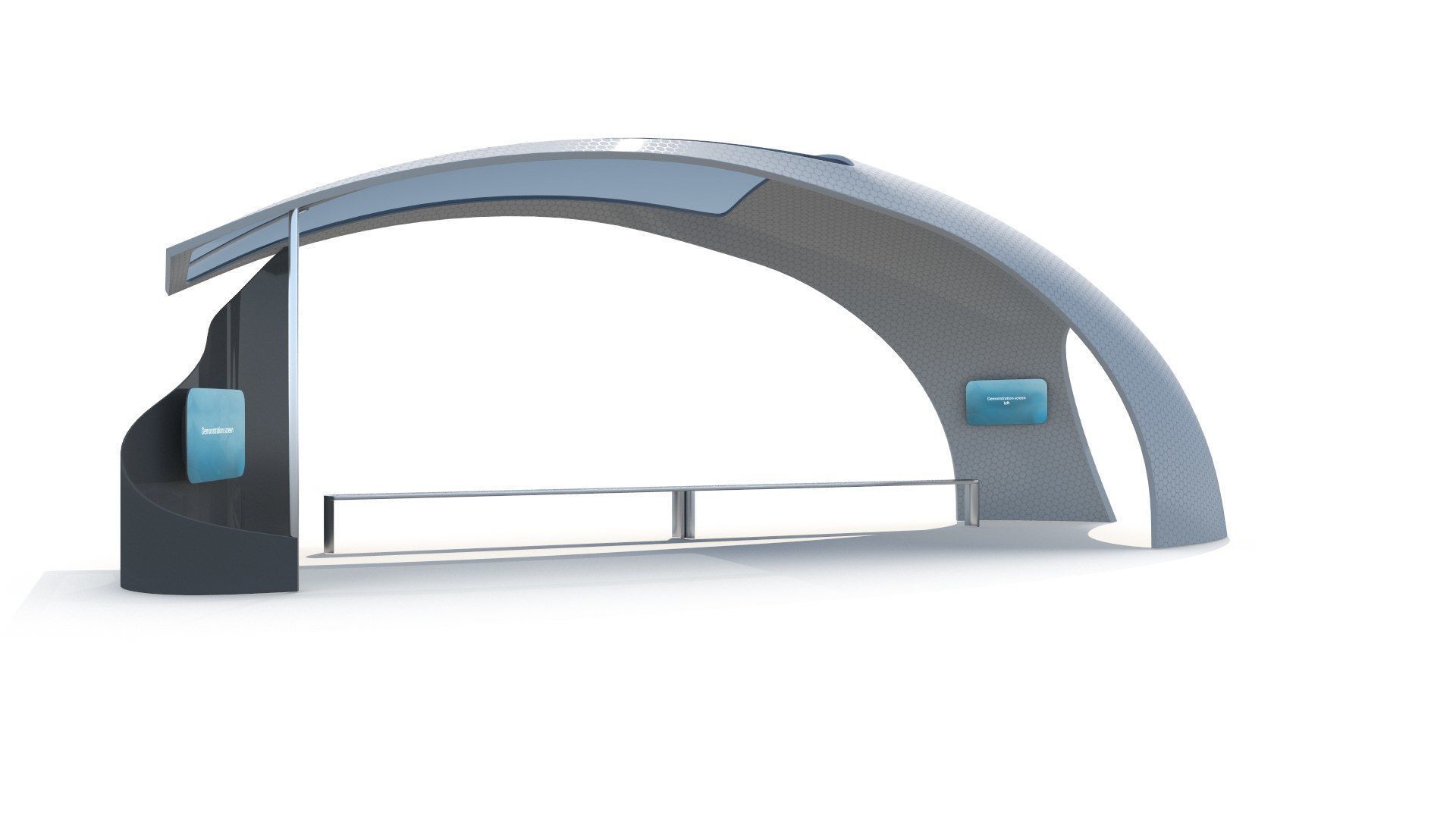 Futuristic Bus Stop Low-poly 3D model_4