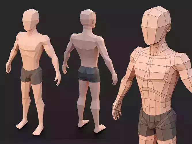 Low poly man Low-poly 3D model