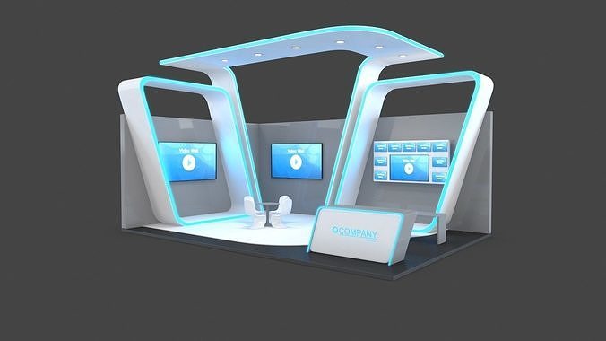 Exhibition Stand 4 Low-poly 3D model