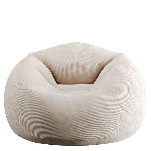 Bean Bag Low-poly 3D model 4