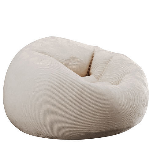 Bean Bag Low-poly 3D model 2