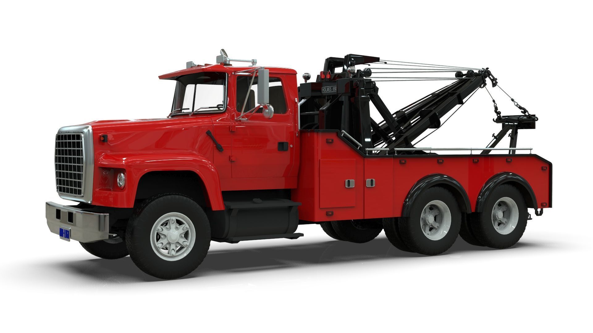 L9000 Tandem Axle Tow Truck 3D Model with Holmes 850 Wrecker 3D model_7