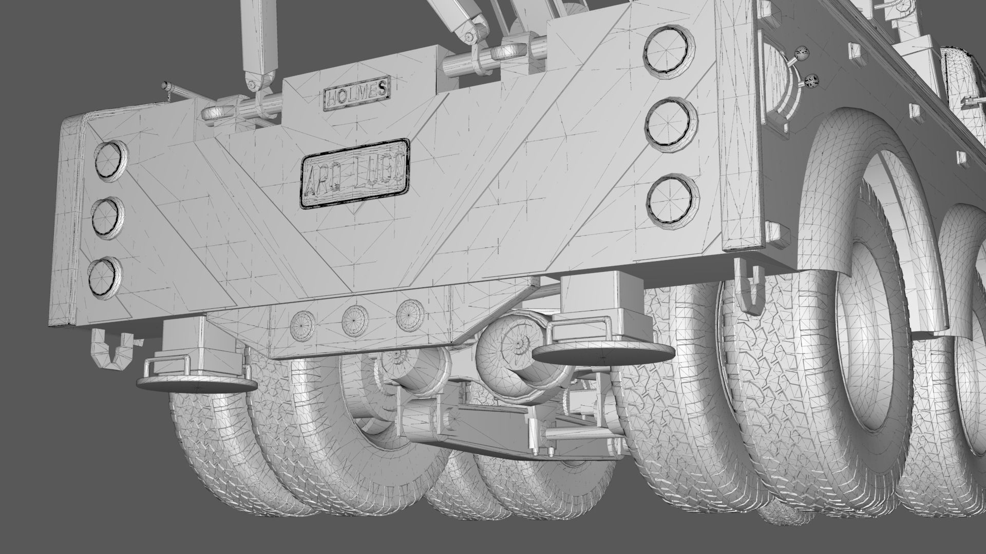 L9000 Tandem Axle Tow Truck 3D Model with Holmes 850 Wrecker 3D model_25