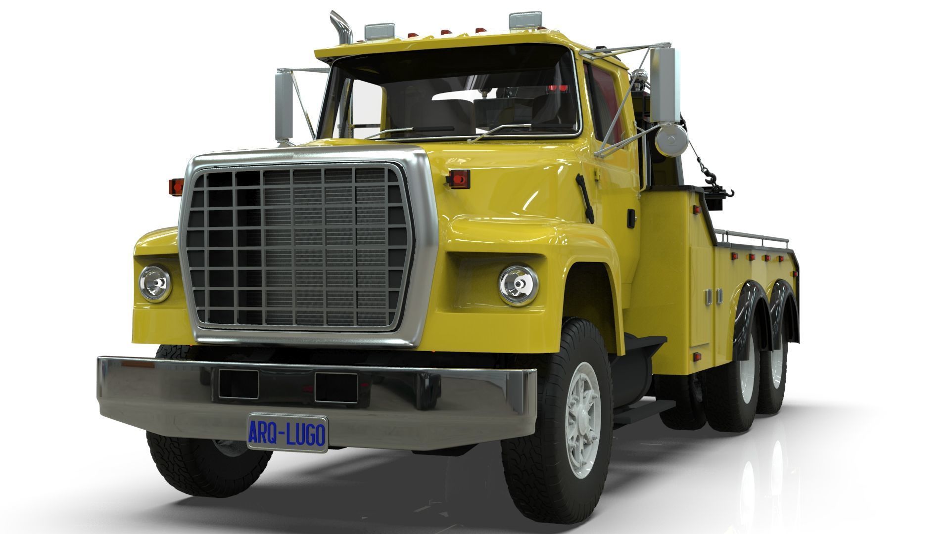 L9000 Tandem Axle Tow Truck 3D Model with Holmes 850 Wrecker 3D model_6