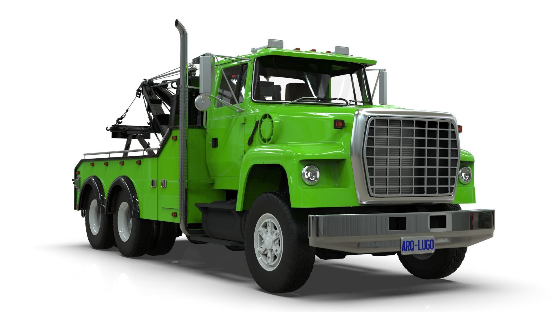 L9000 Tandem Axle Tow Truck 3D Model with Holmes 850 Wrecker 3D model_14