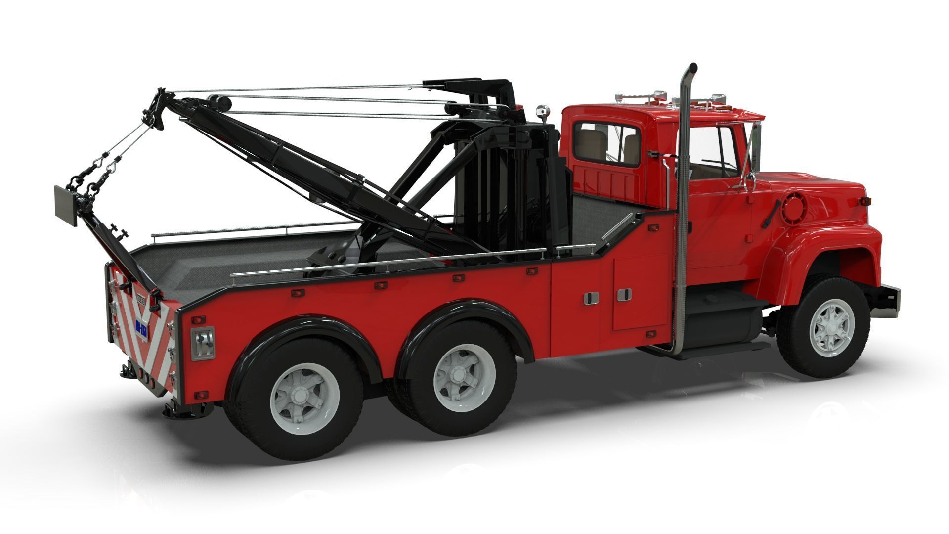 L9000 Tandem Axle Tow Truck 3D Model with Holmes 850 Wrecker 3D model_9