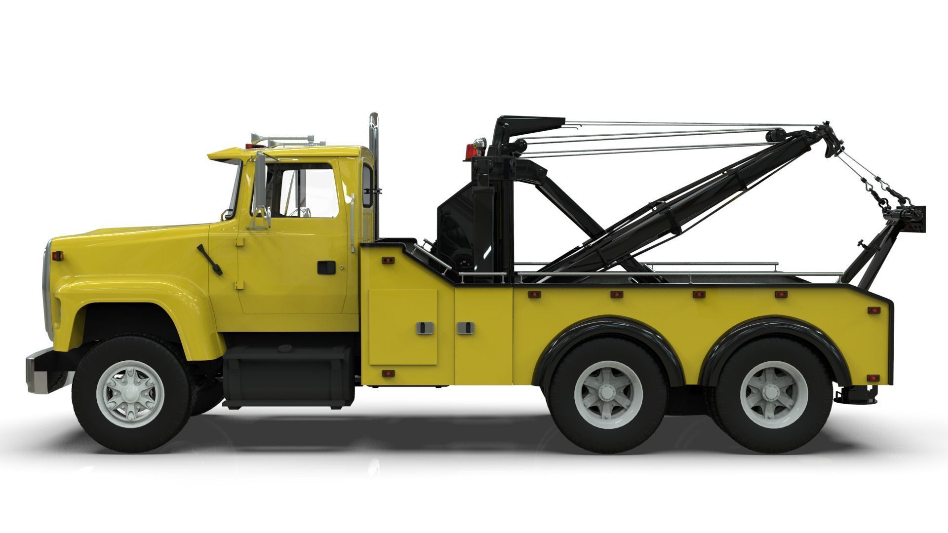 L9000 Tandem Axle Tow Truck 3D Model with Holmes 850 Wrecker 3D model_2