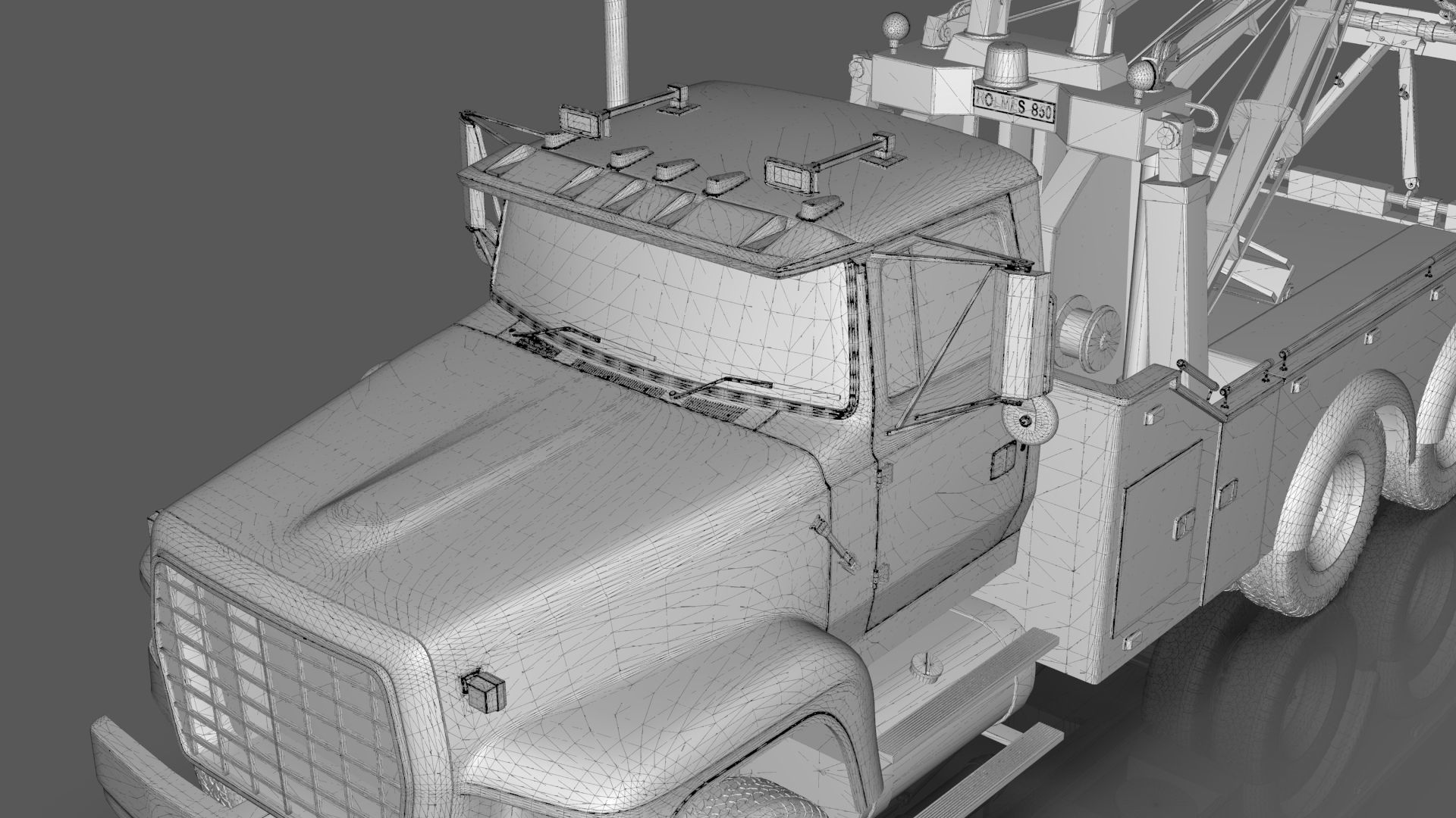 L9000 Tandem Axle Tow Truck 3D Model with Holmes 850 Wrecker 3D model_20