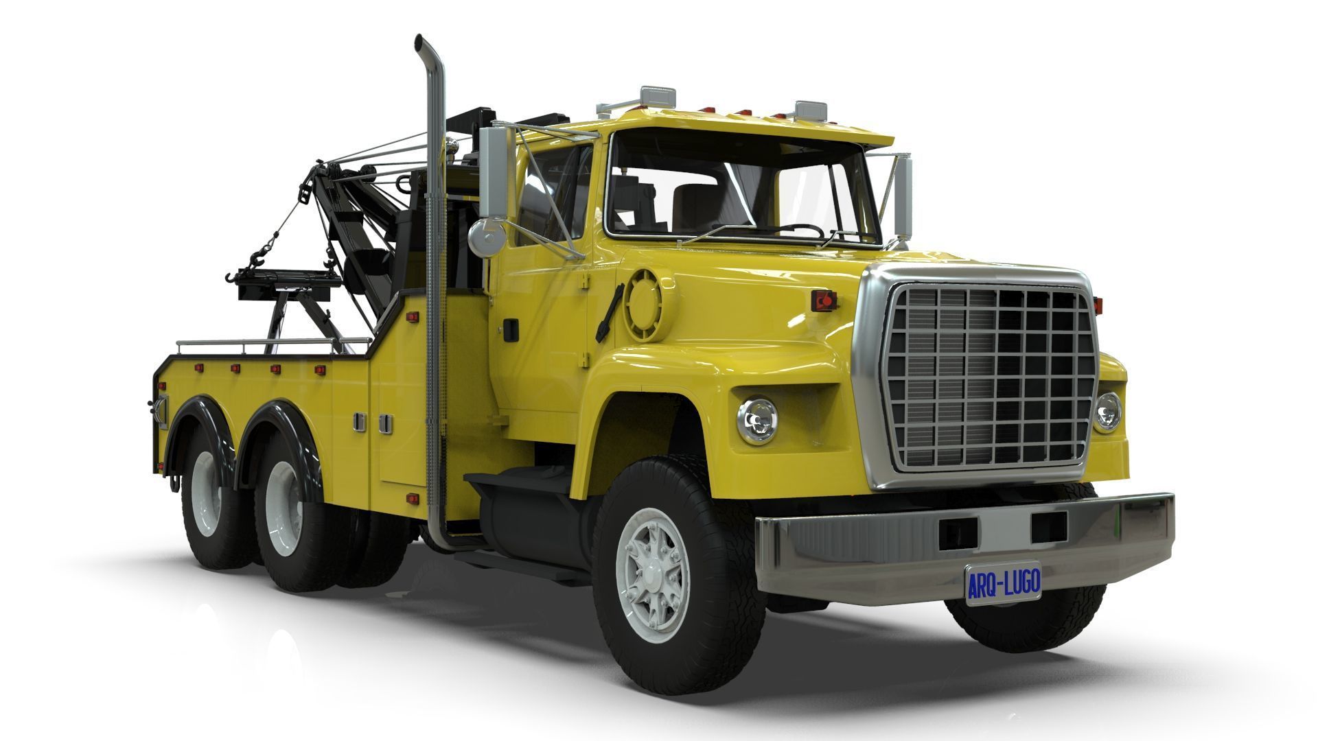 L9000 Tandem Axle Tow Truck 3D Model with Holmes 850 Wrecker 3D model_5
