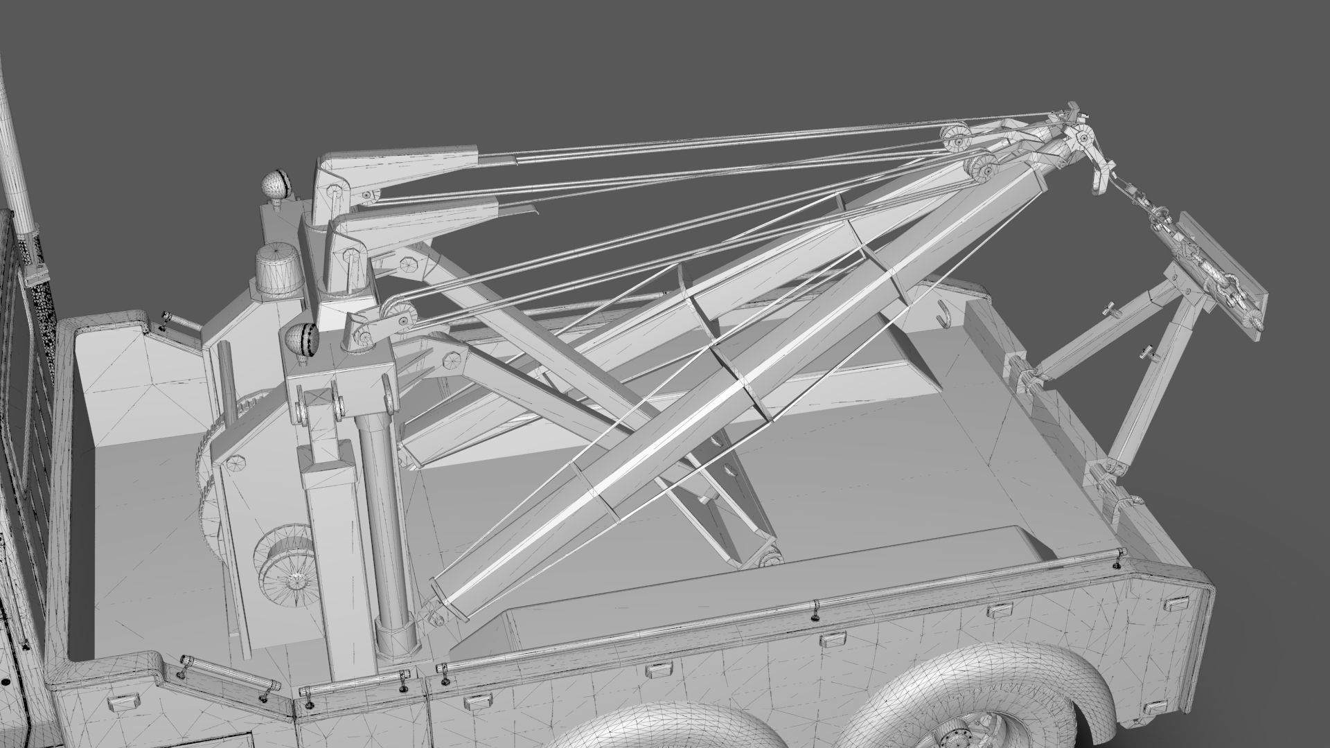 L9000 Tandem Axle Tow Truck 3D Model with Holmes 850 Wrecker 3D model_29