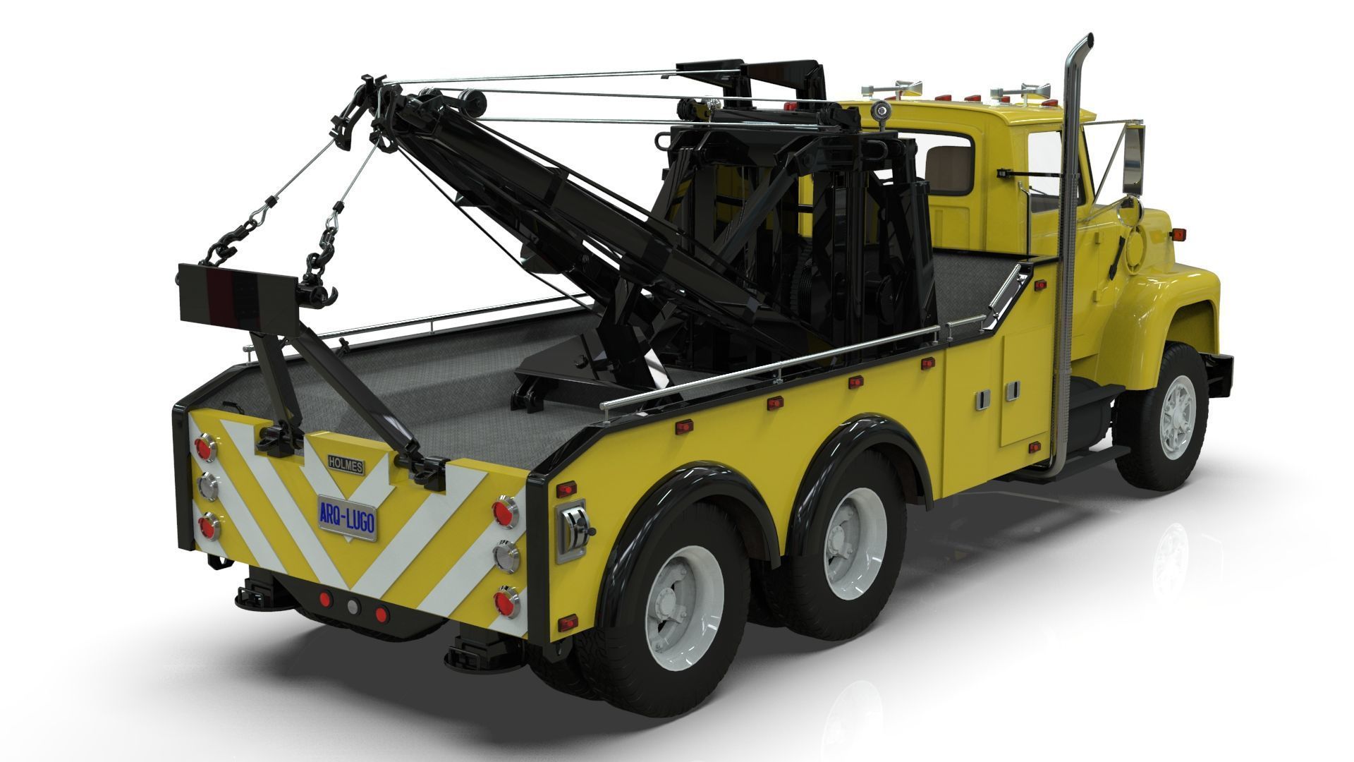 L9000 Tandem Axle Tow Truck 3D Model with Holmes 850 Wrecker 3D model_4