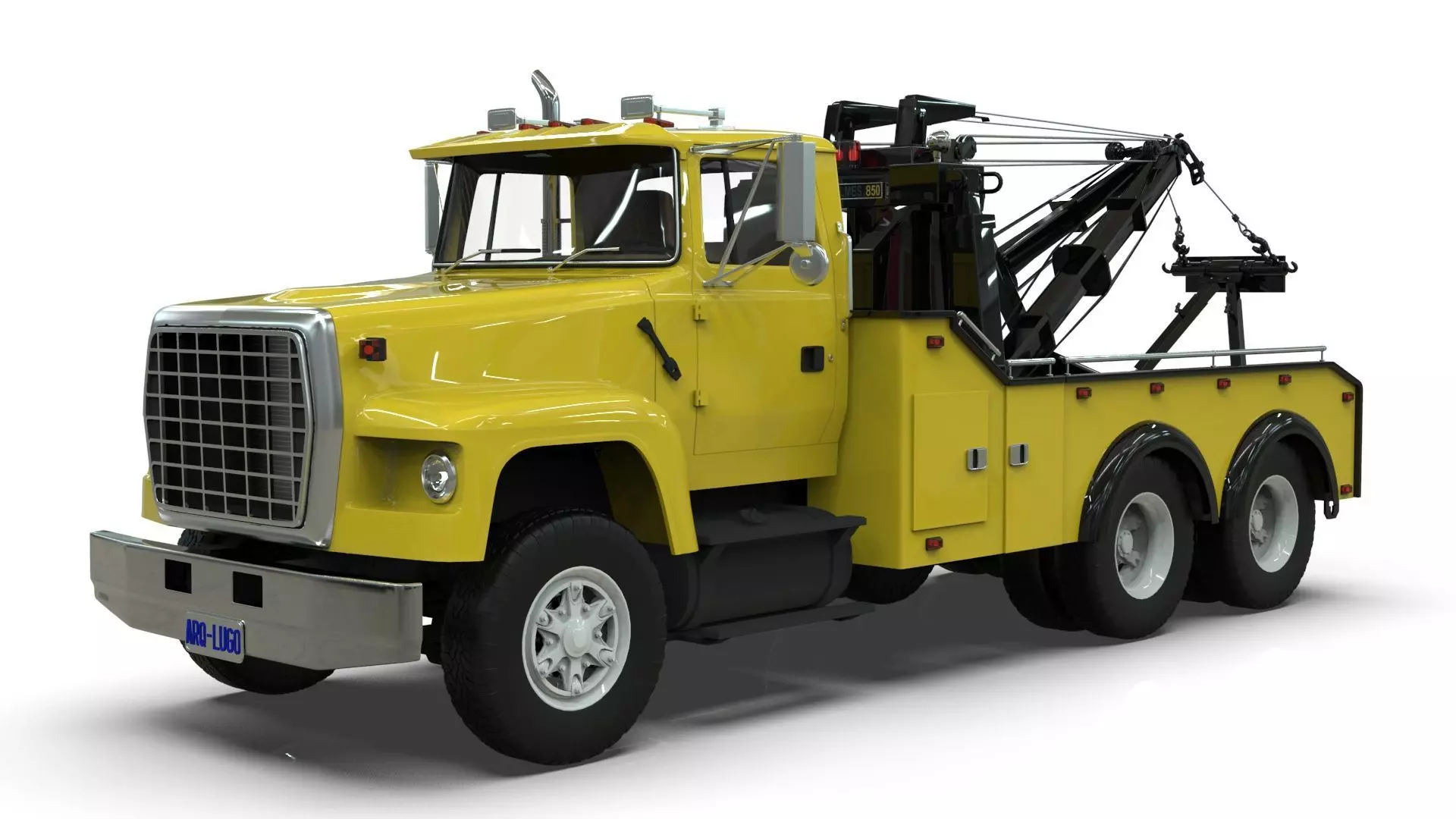 L9000 Tandem Axle Tow Truck 3D Model with Holmes 850 Wrecker 3D model_0