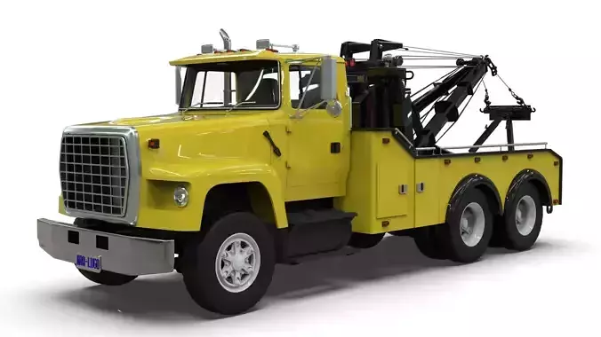 L9000 Tandem Axle Tow Truck 3D Model with Holmes 850 Wrecker