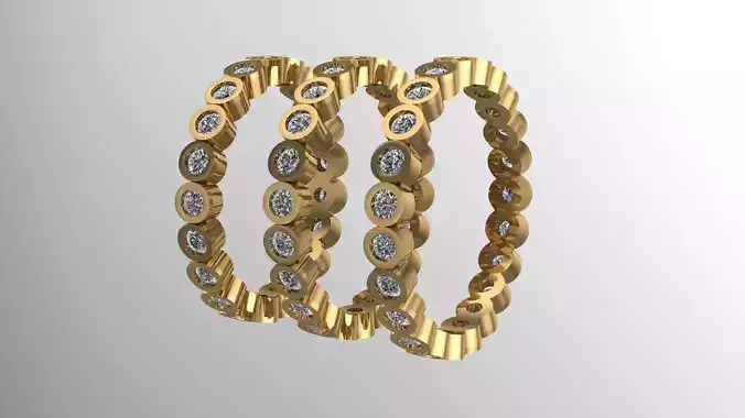 Diamond classic Ring to print 3 Sizes