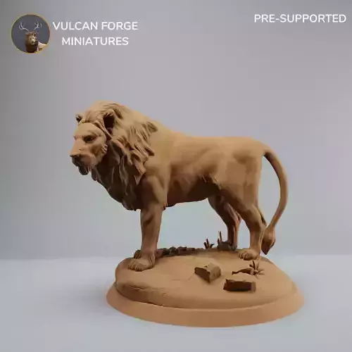 Lion standing male lion model pre supported