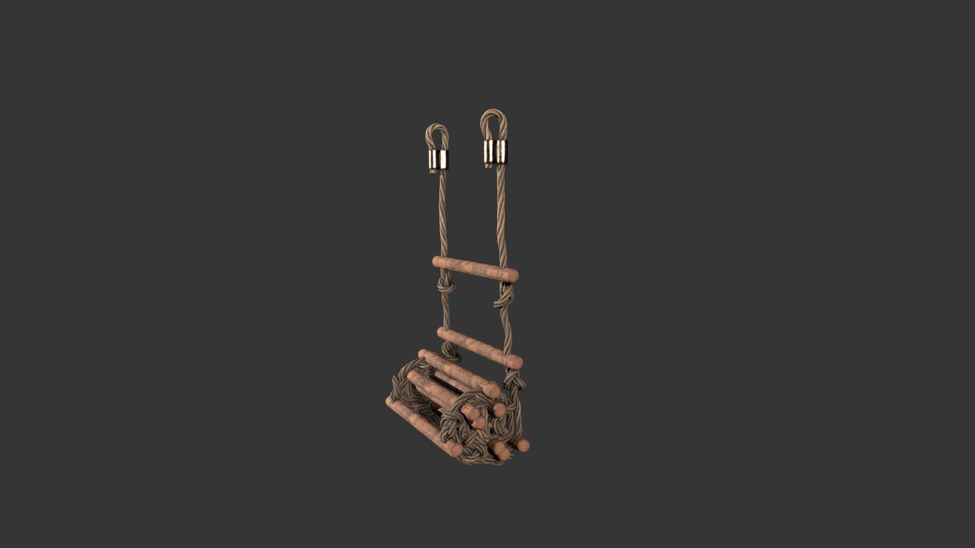 rope ladder Low-poly 3D model_11