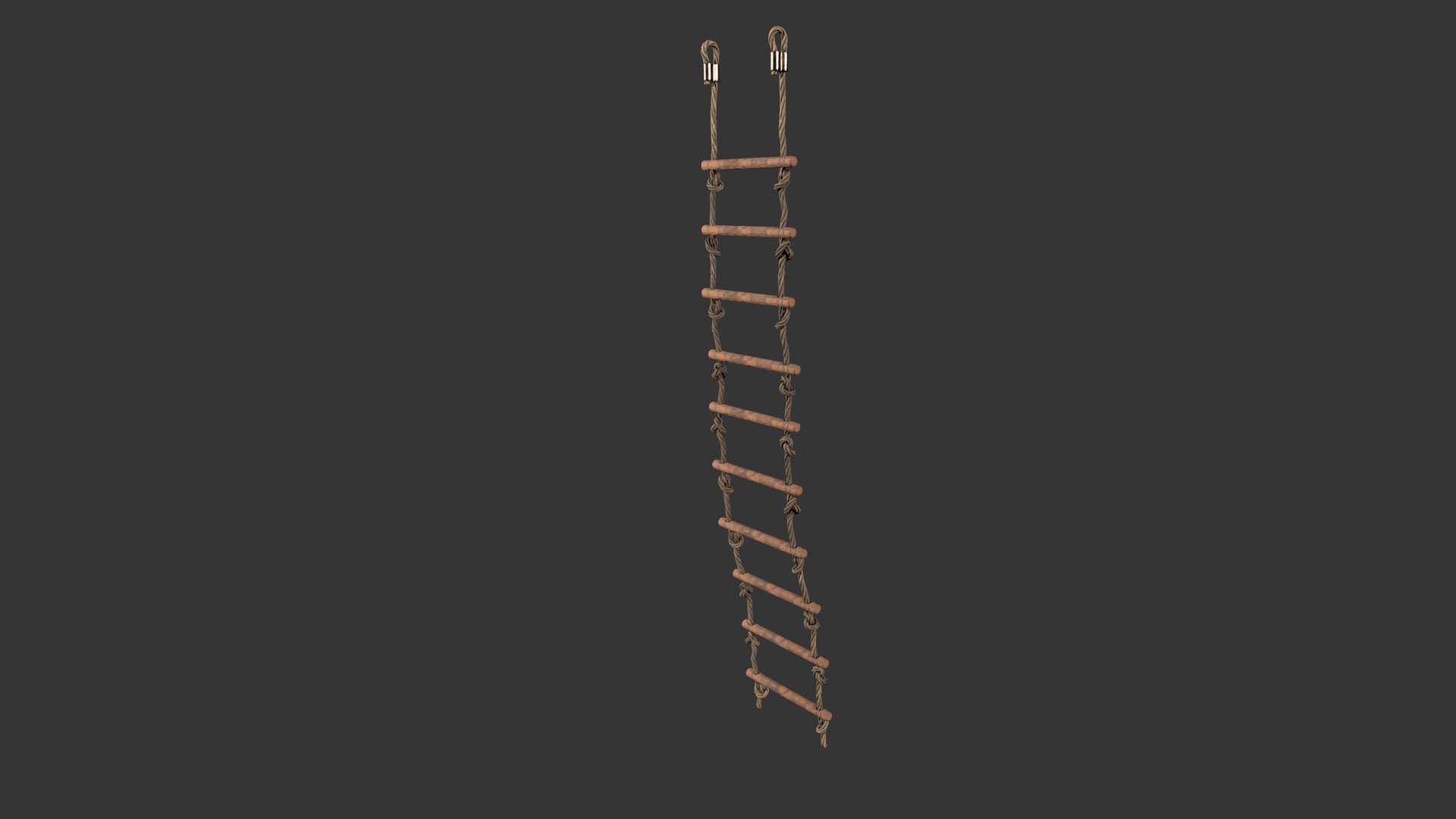 rope ladder Low-poly 3D model_7
