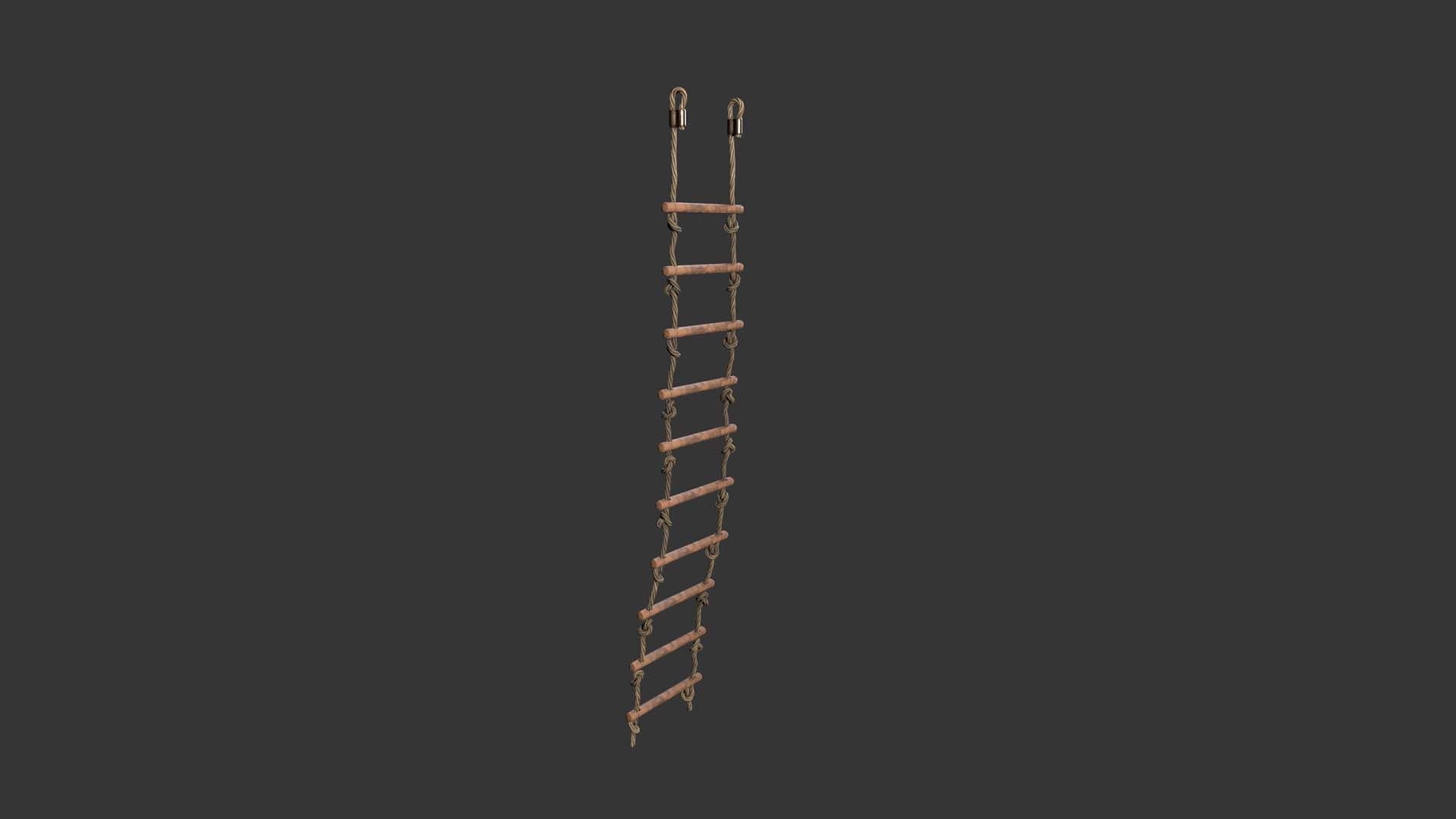 rope ladder Low-poly 3D model_5