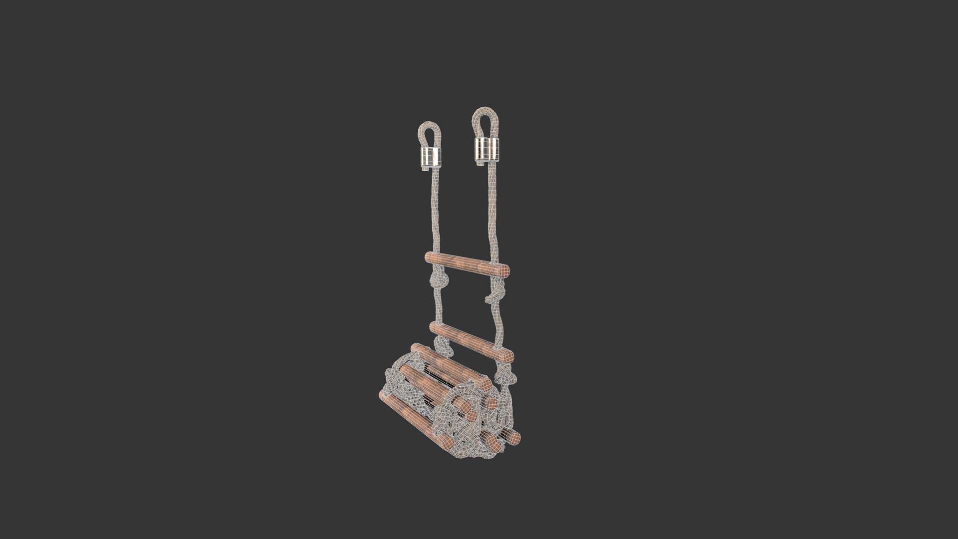 rope ladder Low-poly 3D model_13