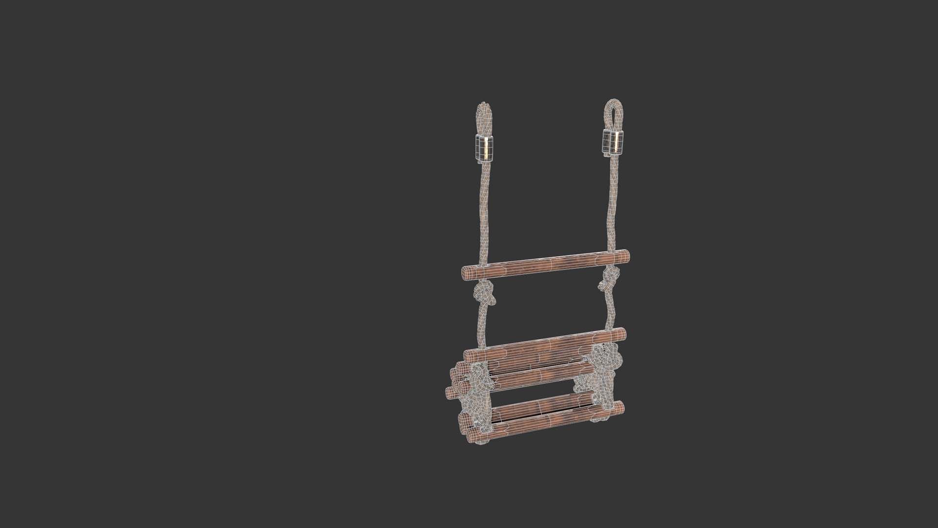 rope ladder Low-poly 3D model_14