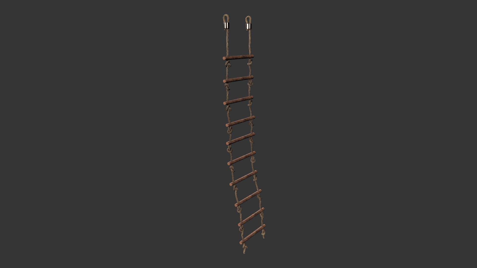 rope ladder Low-poly 3D model_8