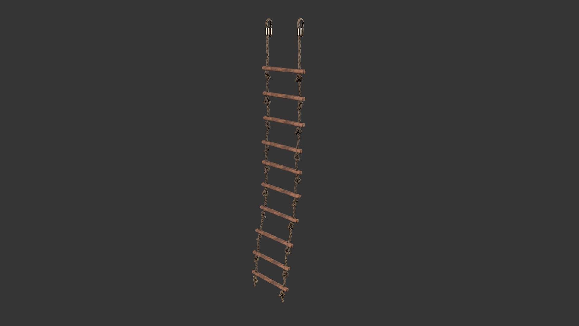rope ladder Low-poly 3D model_9