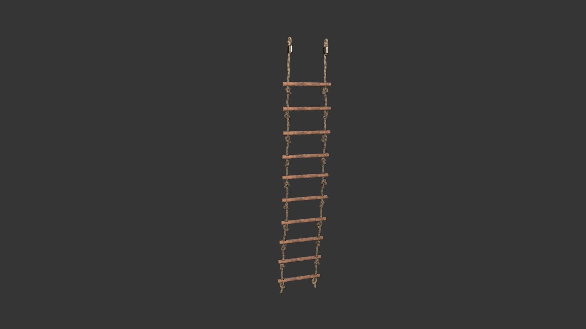 rope ladder Low-poly 3D model_6