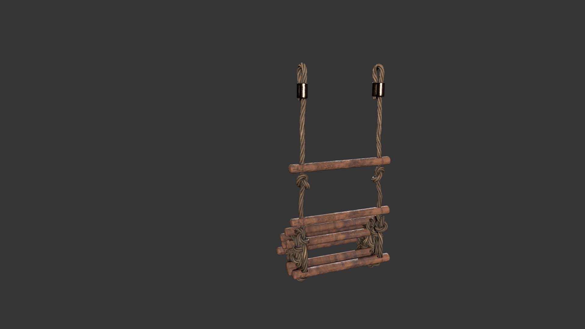 rope ladder Low-poly 3D model_12