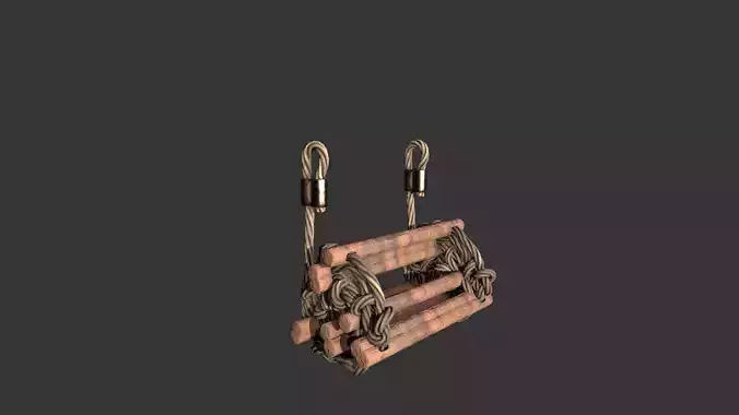 rope ladder Low-poly 3D model