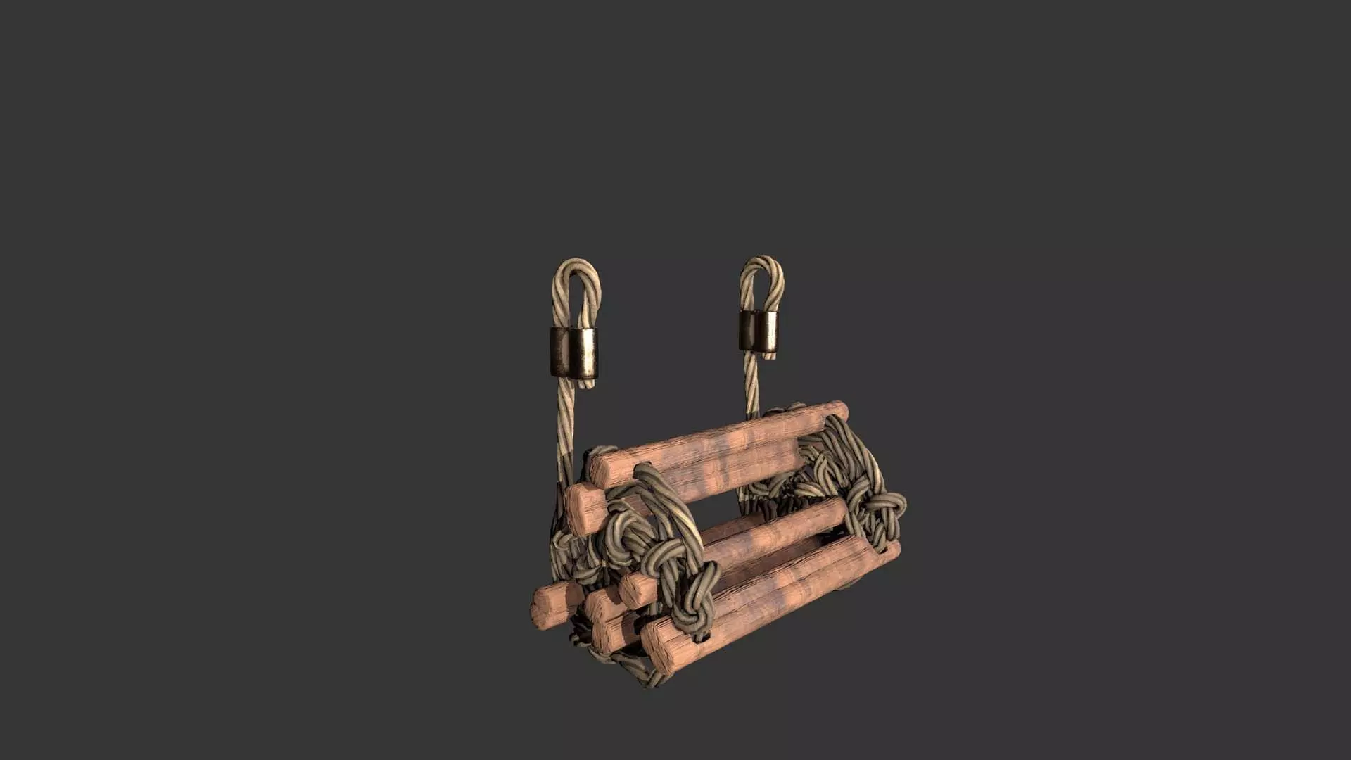 rope ladder Low-poly 3D model_0