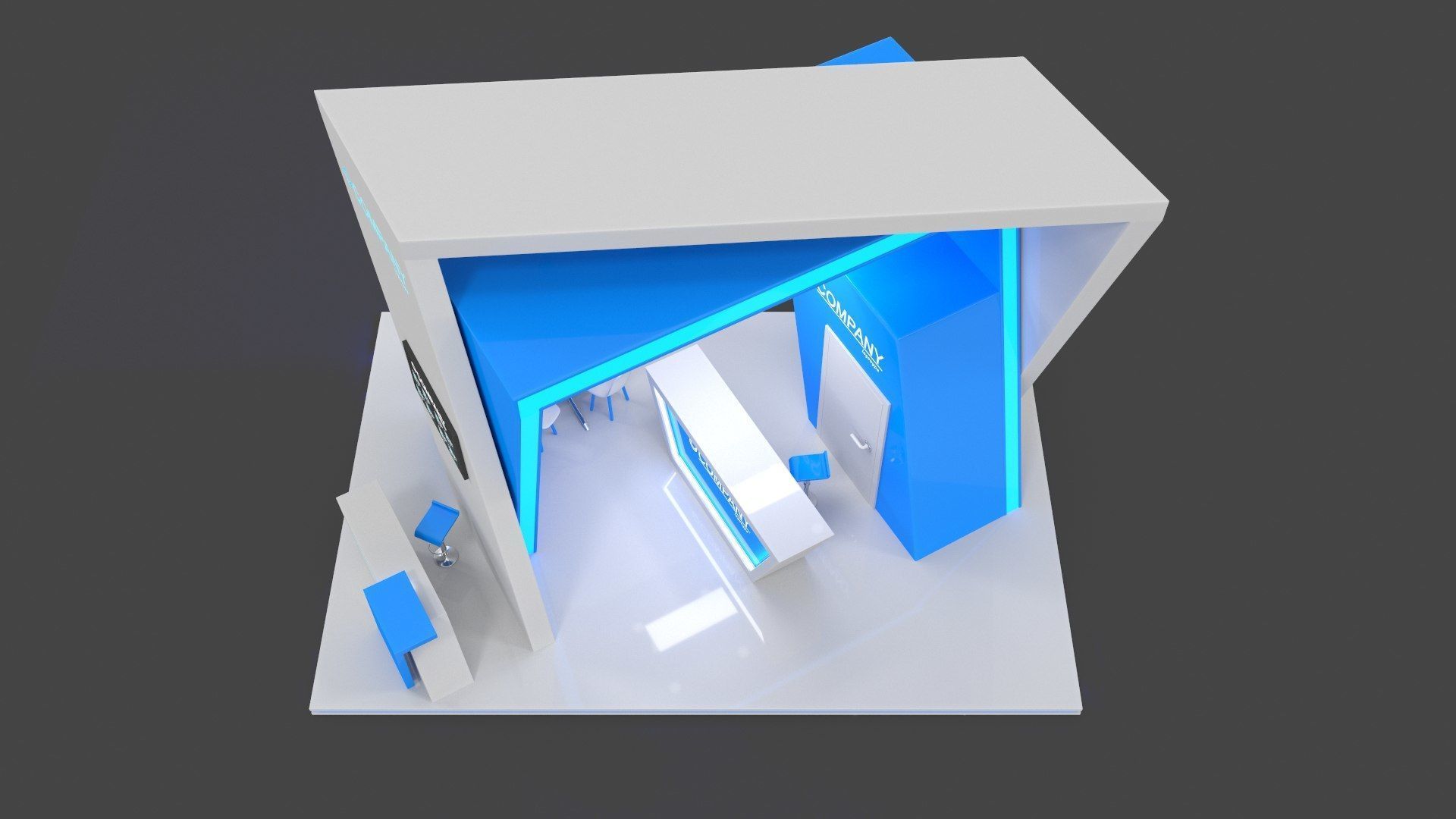 Exhibition Stand 2 Low-poly 3D model_1