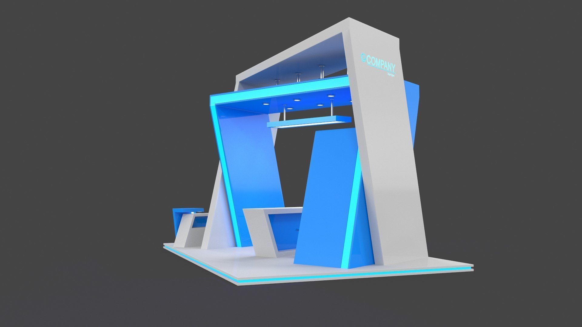 Exhibition Stand 2 Low-poly 3D model_3