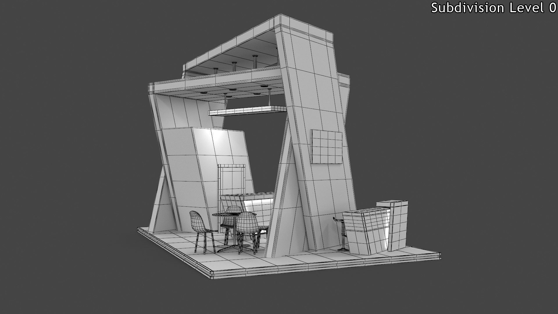 Exhibition Stand 2 Low-poly 3D model_6