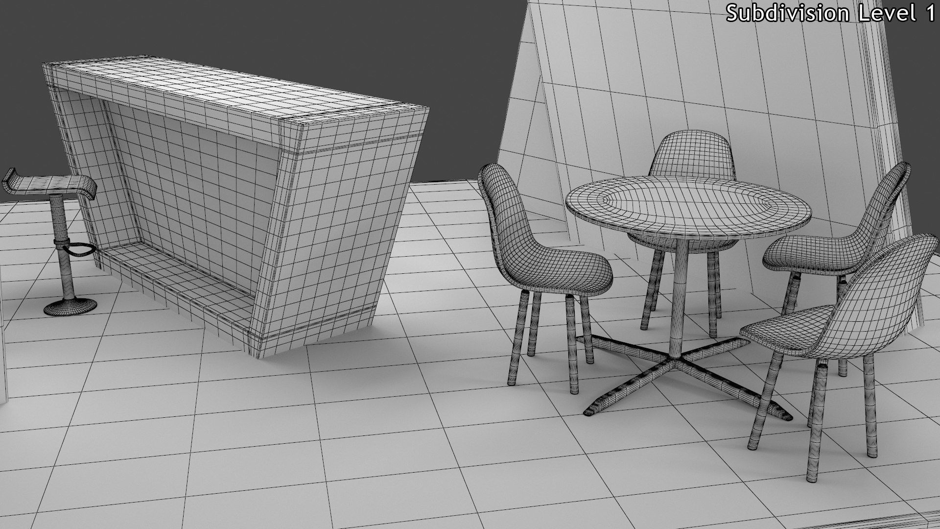 Exhibition Stand 2 Low-poly 3D model_9