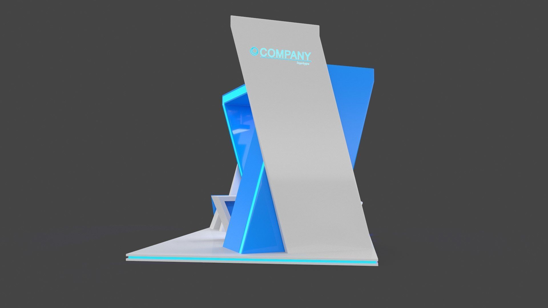 Exhibition Stand 2 Low-poly 3D model_2