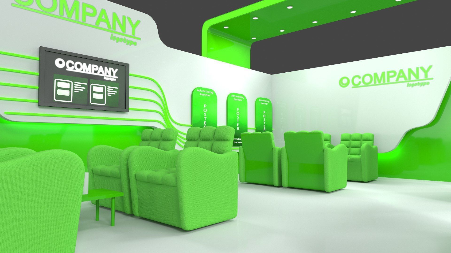 Exhibition Stand 1 Low-poly 3D model_5