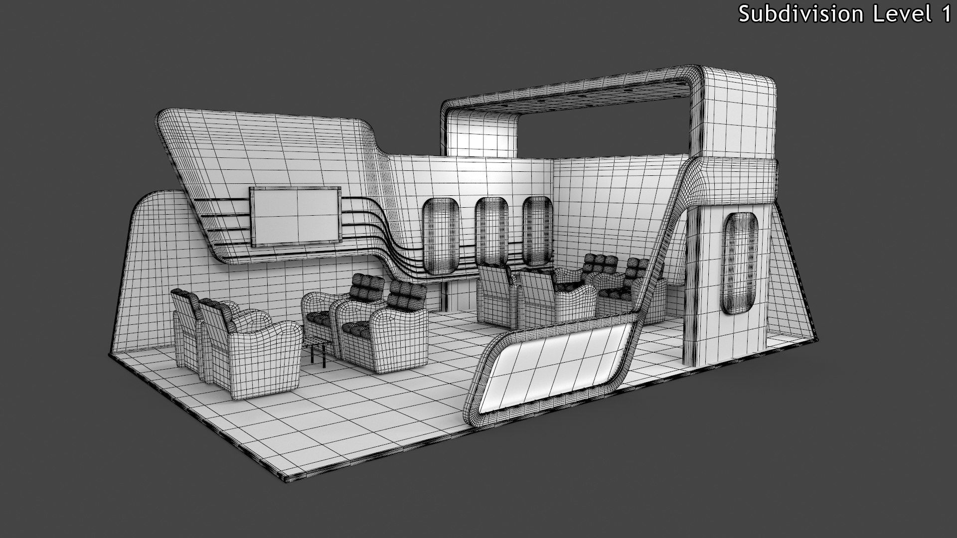 Exhibition Stand 1 Low-poly 3D model_7