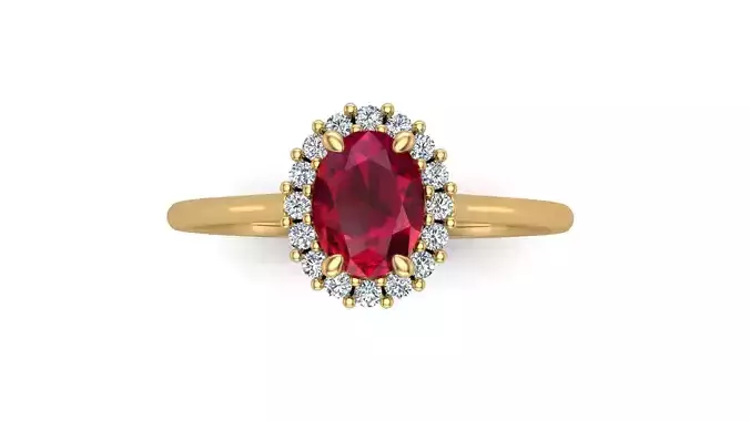 Oval Central Stone Ring