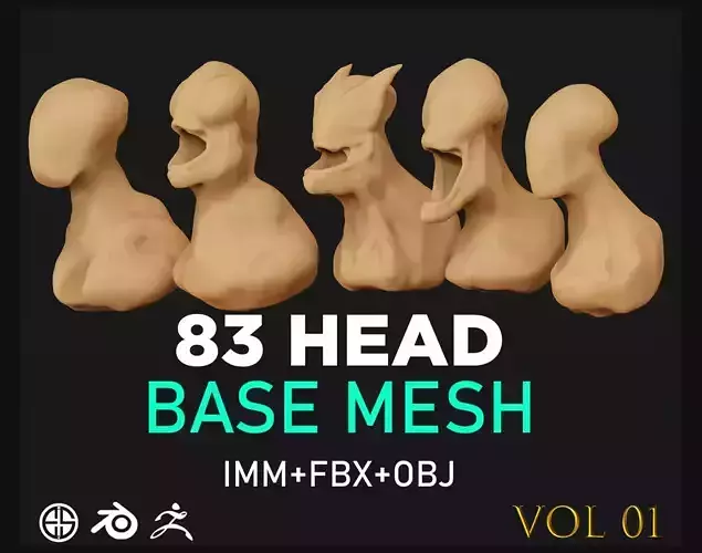 83 Head-Head -Character Base Mesh-Characte 3dprint - Vol 01